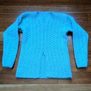 handmade knit sweater wool mohair baby blue